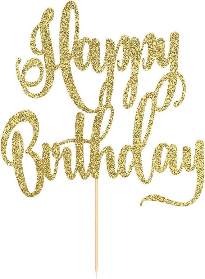Confetti! happy birthday Cake Topper, Happy Birthday Cake Bunting Decor, Birthday Party Decoration Supplies, (Gold) - Image 2